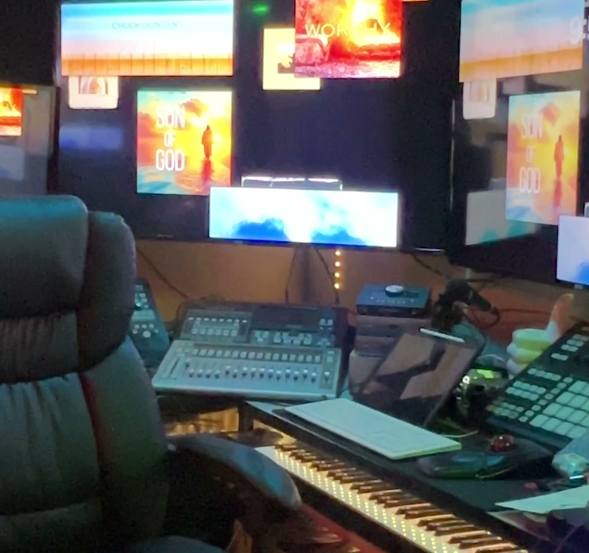 The EDHAT Studios live room under tungsten light